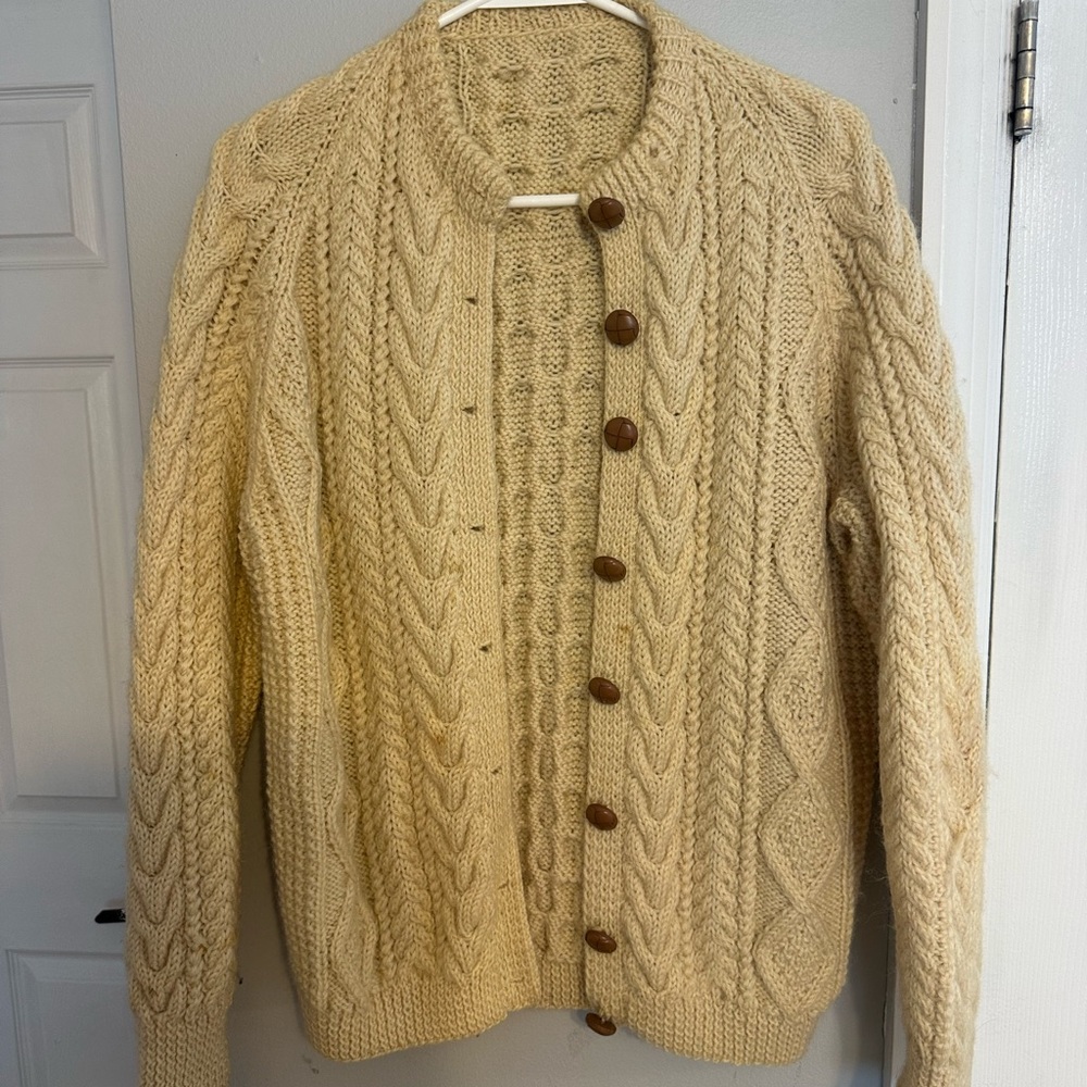 Authentic button knitted Irish sweater